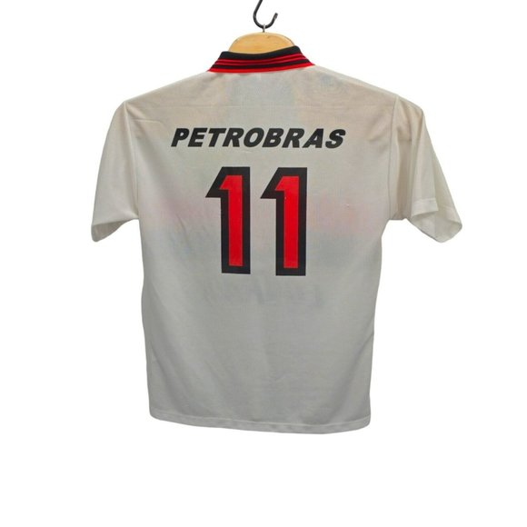 Vtg Mascote Flamengo Lubrax Football Brazil Soccer 90s White Jersey Petrobras 11 - Picture 5 of 10